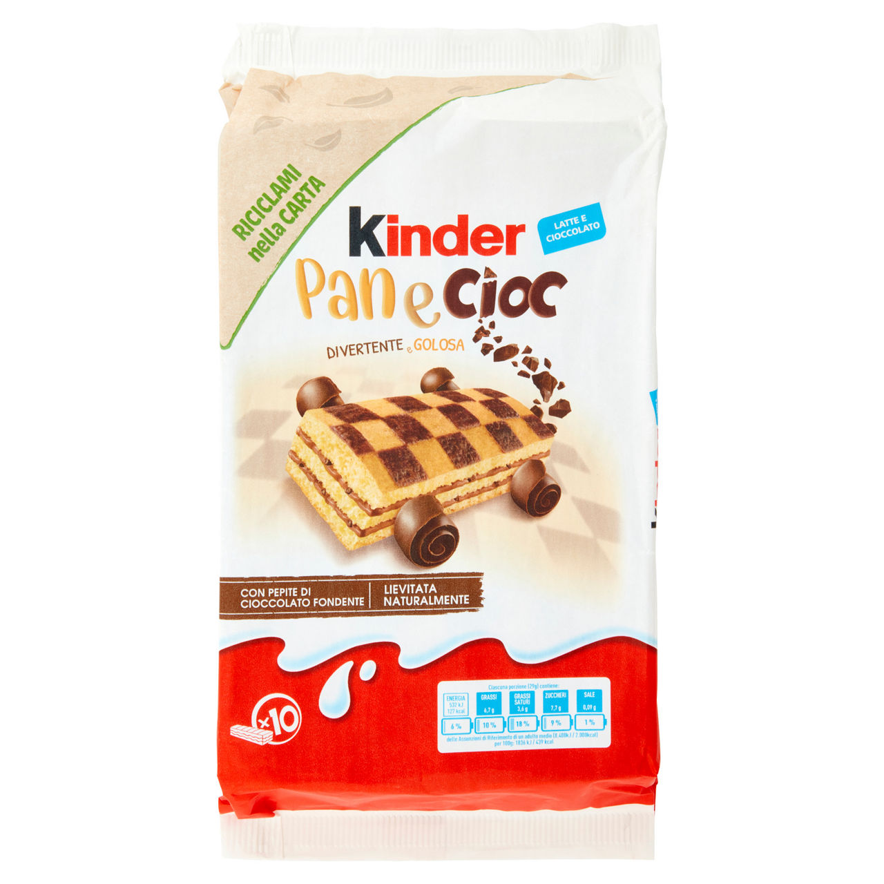 Merendine con pepite di cioccolato fondente 10 pz 290 gr - Immagine 01