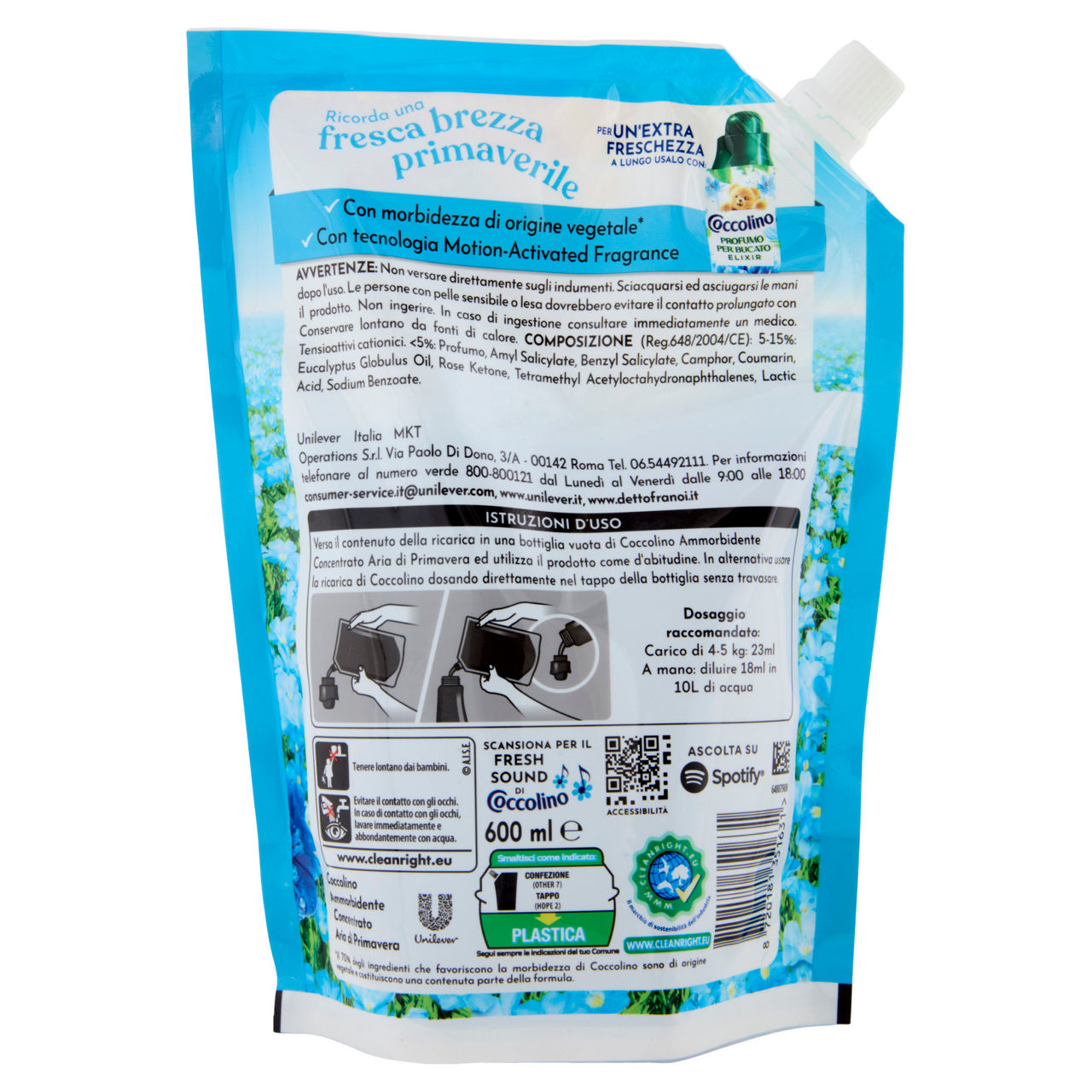 Ammorbidente concentrato aria di primavera ecoricarica 600 ml - Immagine 21