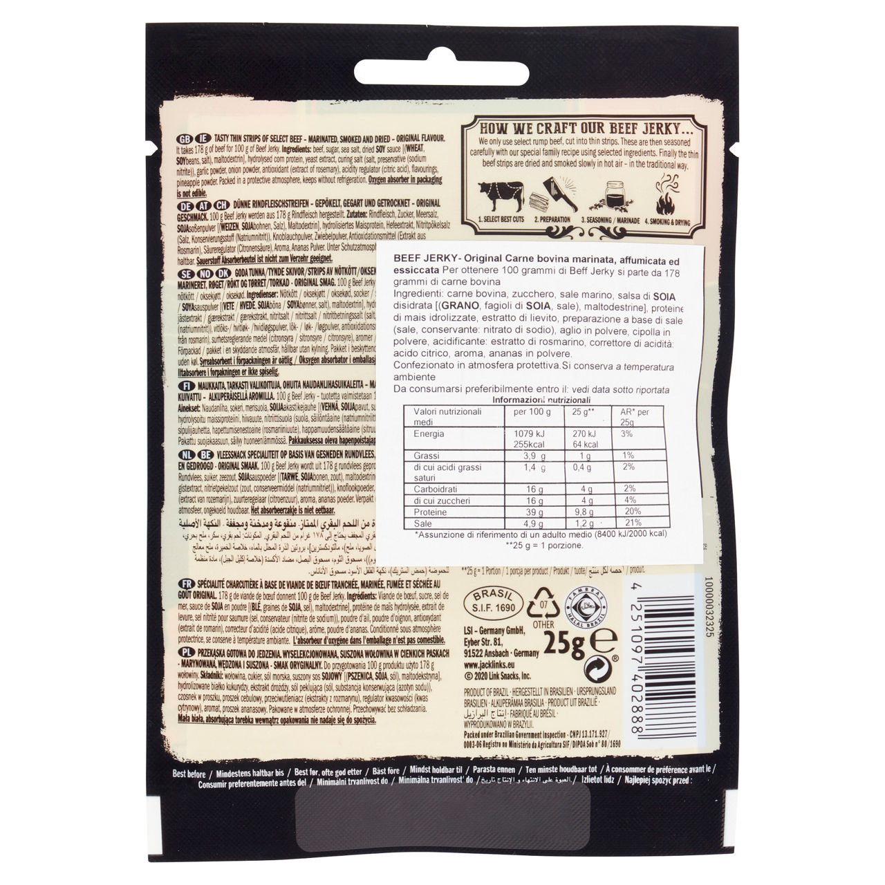 Beef jerky jack original 25gr links - Immagine 11