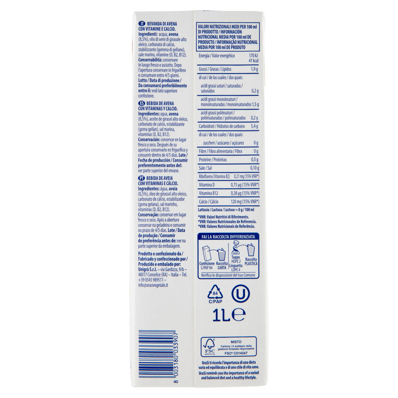 Bevanda di avena zero zuccheri 1 lt - Immagine 21