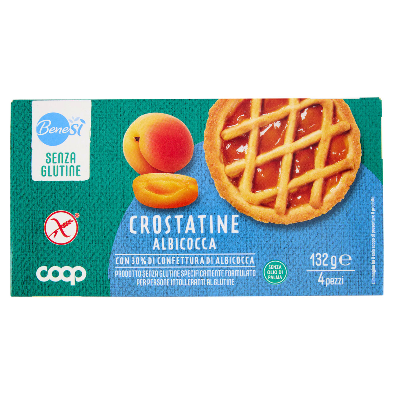 Crostatine con confettura di albicocca senza glutine 4 pz 132 gr