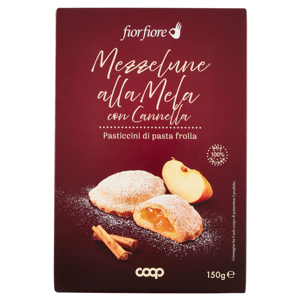 Pasticcini di pasta frolla mezzelune alla mela con cannella 15 gr - Immagine 01