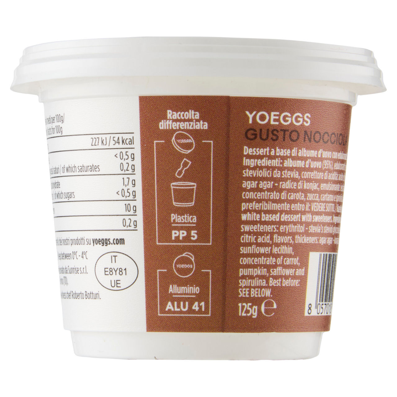 Yogurt di albume gusto nocciola 125 gr - Immagine 41