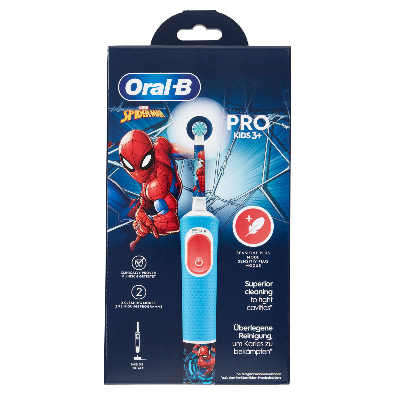 Spazzolino elettrico ricaricabile pro kids 3+ spiderman 1 pz