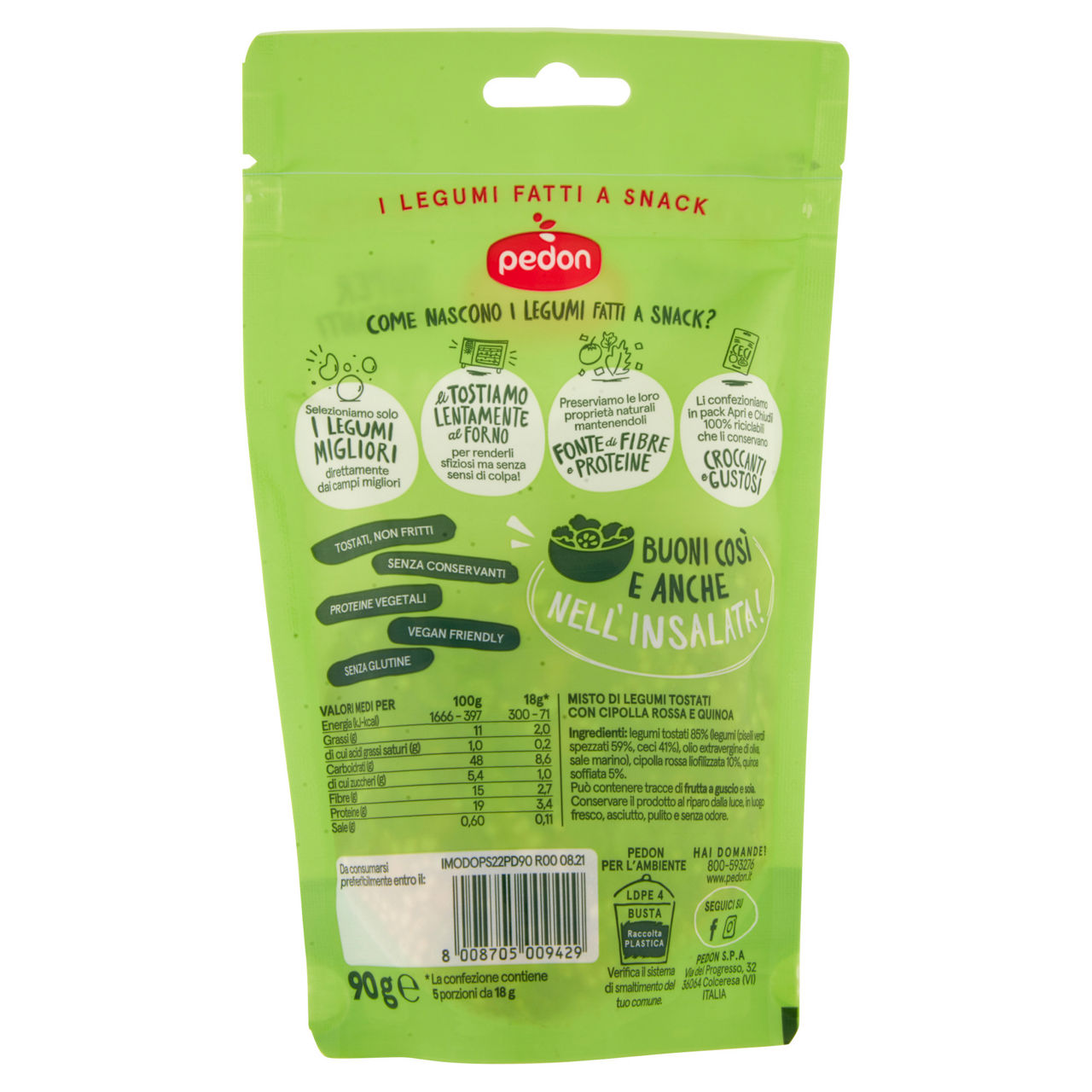 Mix di legumi tostati con cipolla rossa e quinoa 90 gr - Immagine 21