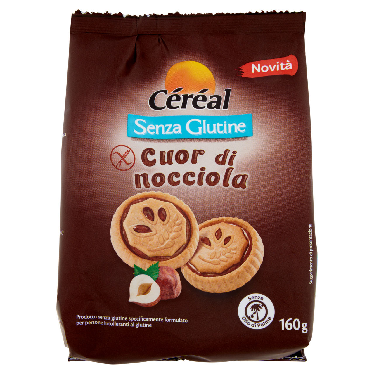 Biscotti ripieni Cuor di Nocciola senza glutine 160 gr