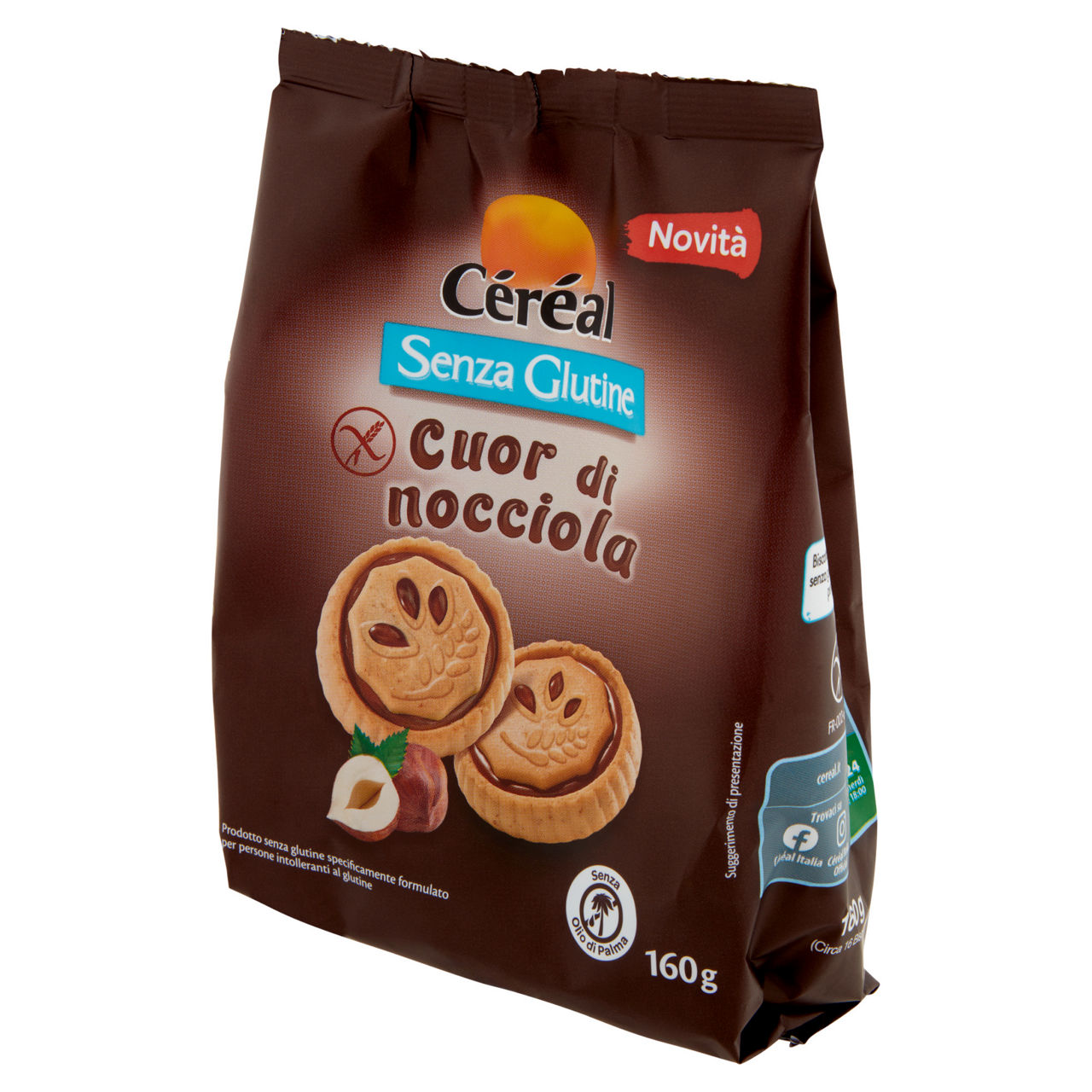 Biscotti ripieni Cuor di Nocciola senza glutine 160 gr - Immagine 41