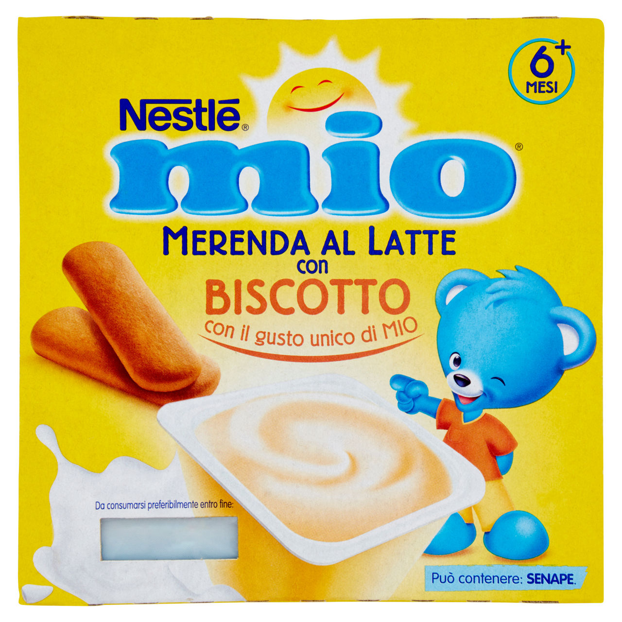 Merenda al latte con biscotto 4 pz x 100 gr - Immagine 01