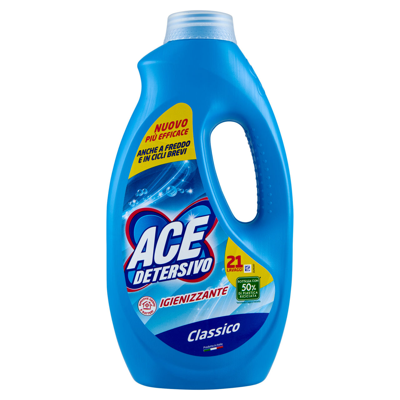 Detersivo lavatrice liquido ace classico igienizzante 21lav l 1,05 - Immagine 01