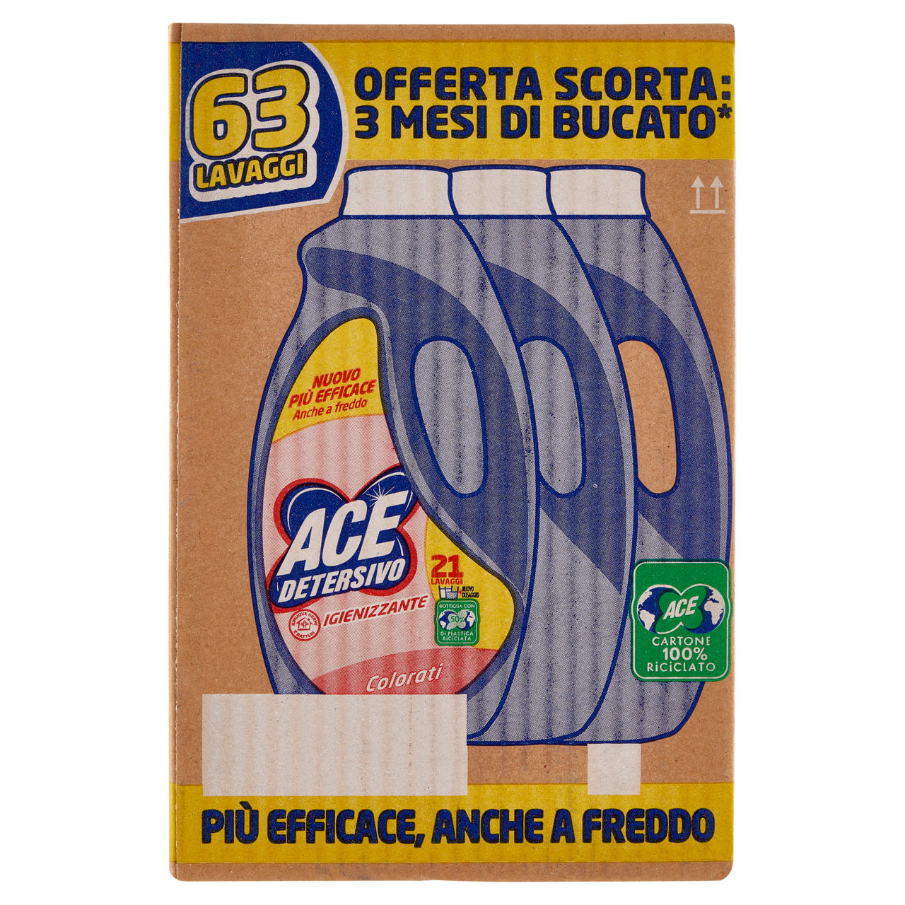 Detersivo lavatrice liquido colorati igienizzante 3 pz x 21 lavaggi - Immagine 01