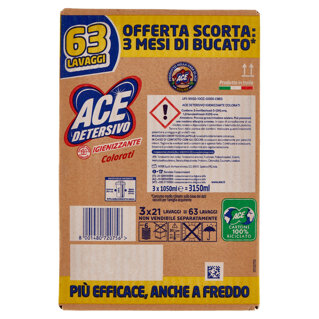 Detersivo lavatrice liquido colorati igienizzante 3 pz x 21 lavaggi - Immagine 31