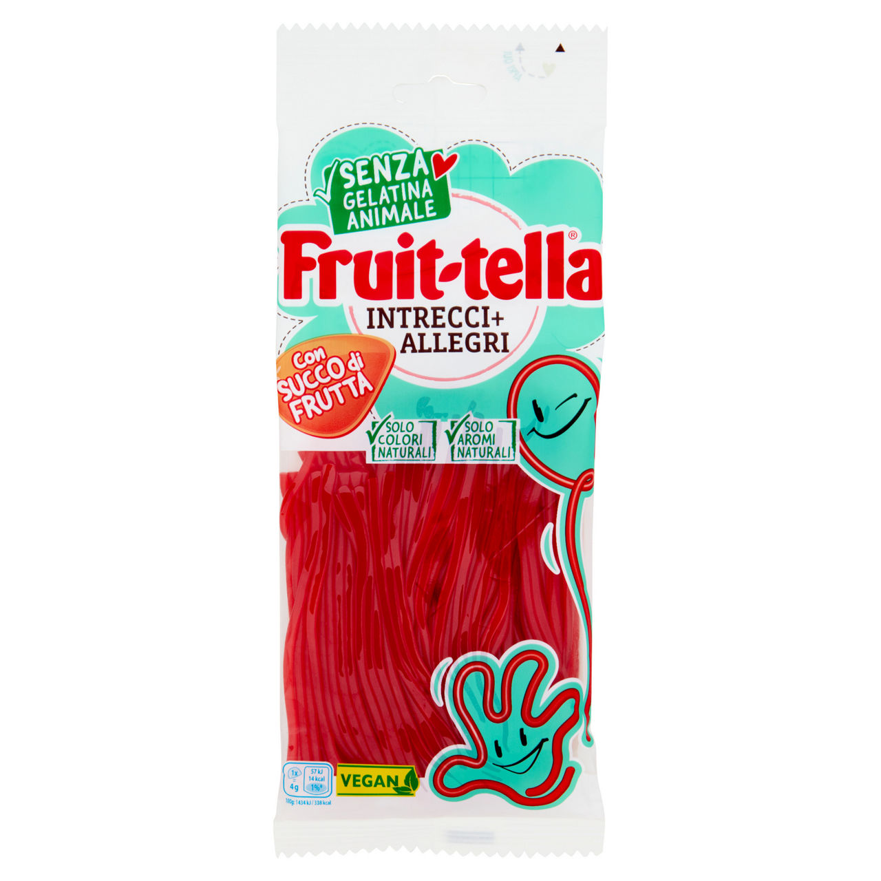 Caramelle morbide Intrecci Allegri alla fragola 125 gr - Immagine 01