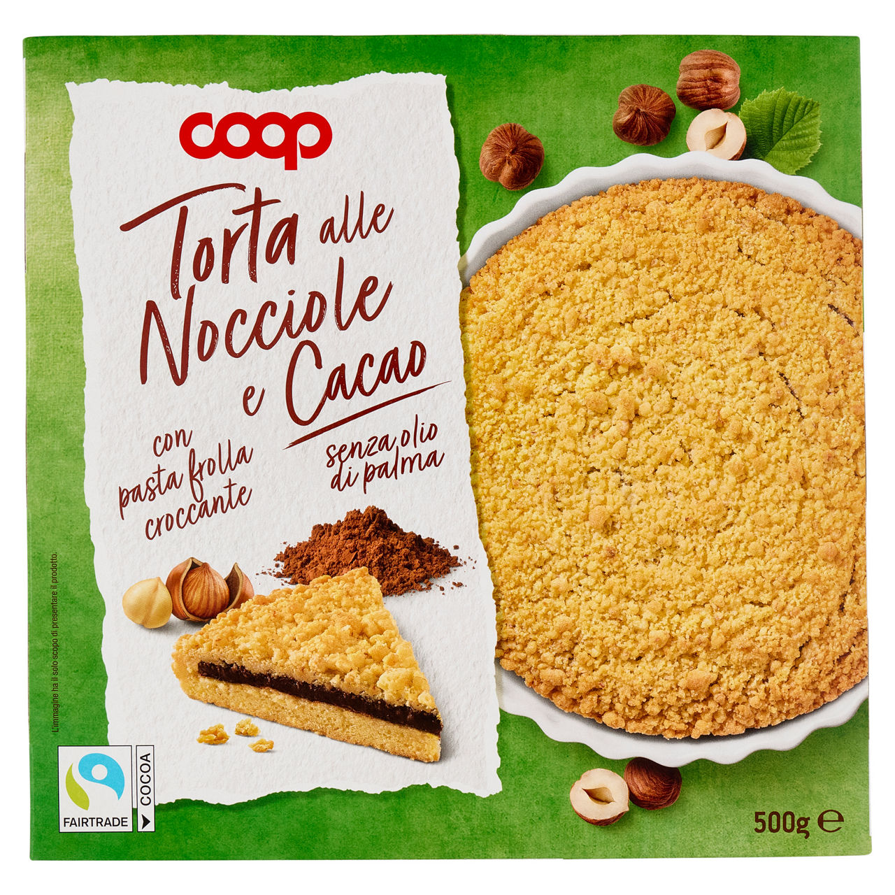 Torta croccante con crema alle nocciole e cacao 500 gr - Immagine 01