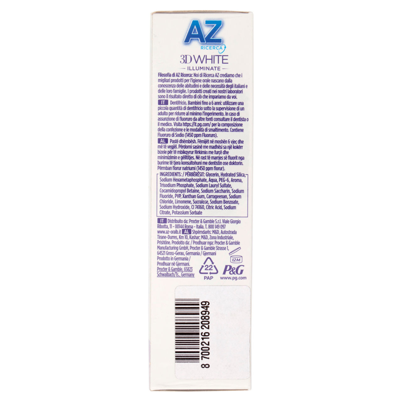 Dentifricio 3D White Perfezione sbiancante avanzato 3 pz x 50 ml - Immagine 11