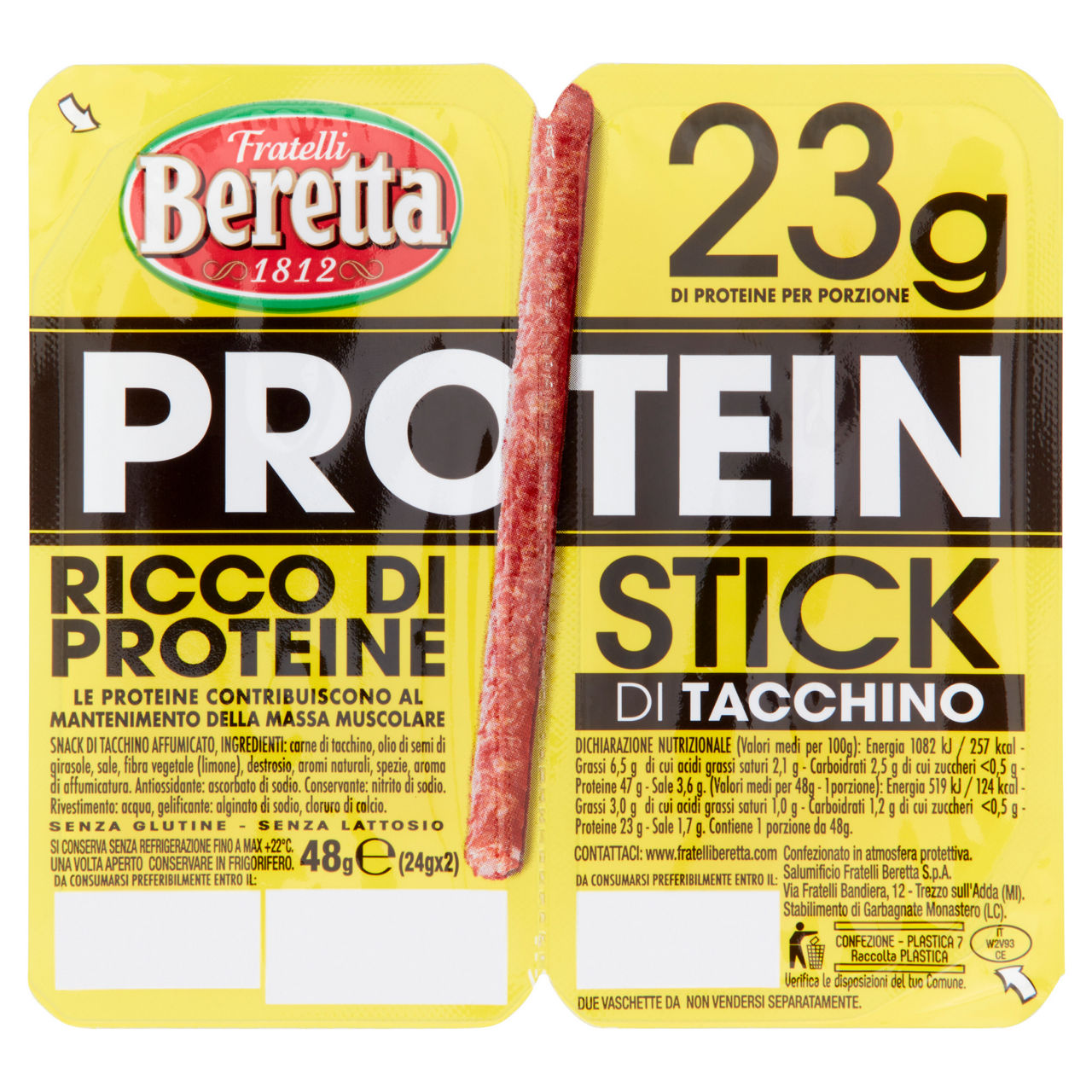Snack proteico di tacchino affumicato 2 pz 48 gr - Immagine 01