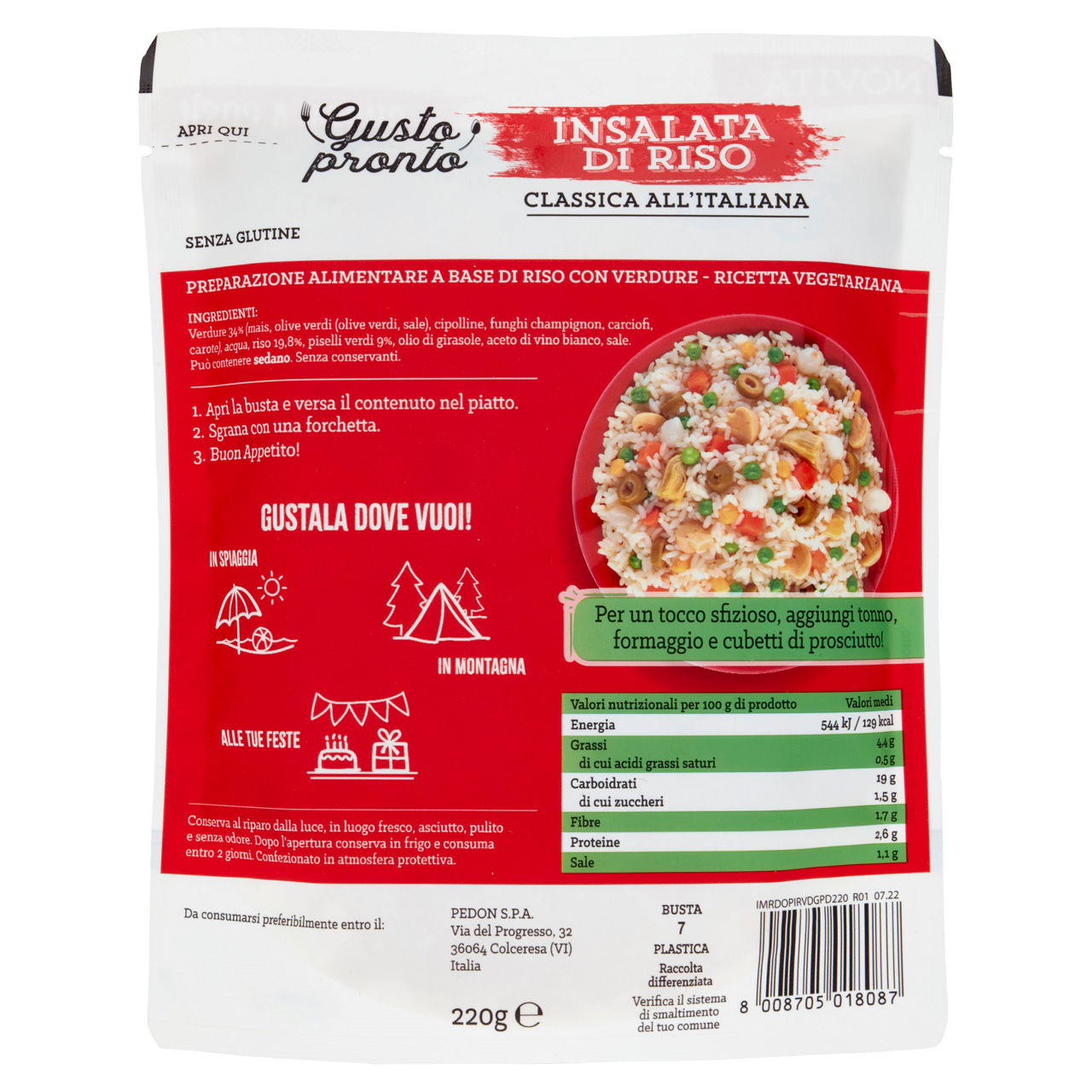Insalata di riso classica pronta 220 gr - Immagine 51