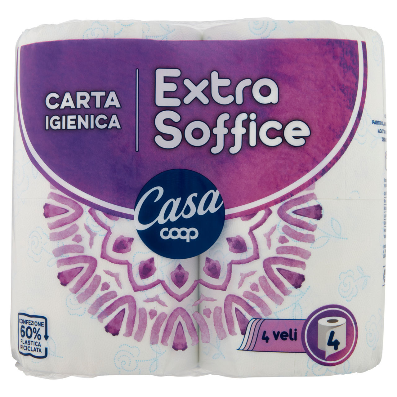 Carta igienica extra soffice 4 veli 160 strappi 4 pz - Immagine 01