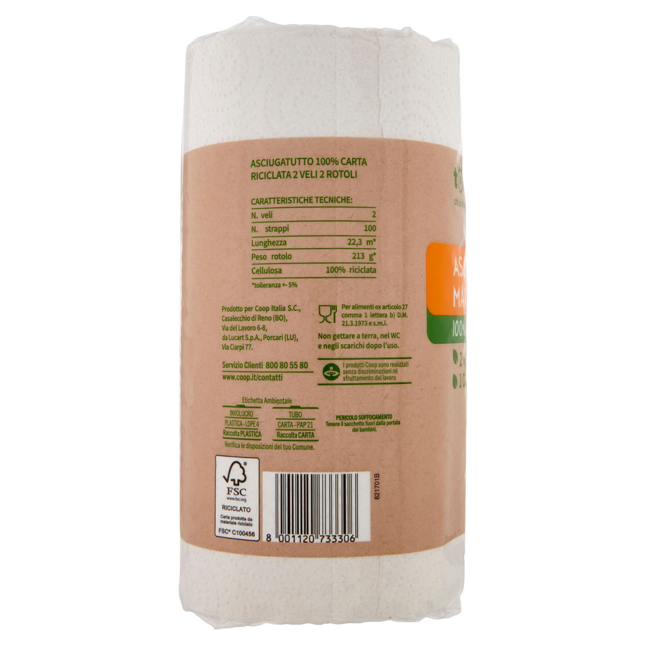 Asciugatutto maxi coop vivi verde 2 rotoli 2veli 100 strappi fsc ecolabel pz.2 - Immagine 21