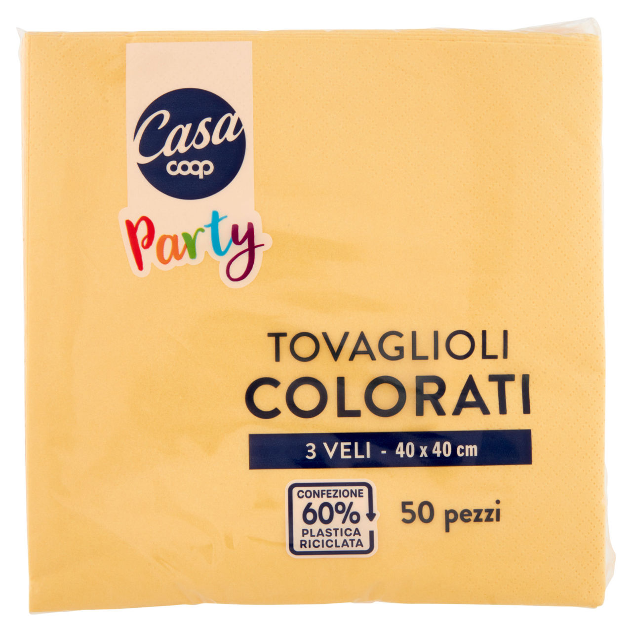 Tovaglioli colorati coop casa 3v 40x40 giallo fsc pz.50 - Immagine 01