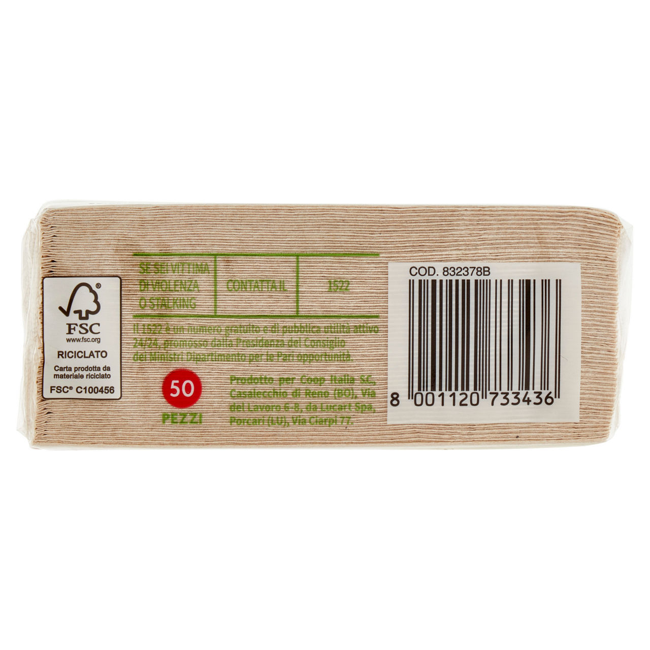 Tovagliolini aperitivo coop vivi verde 2 veli 24x24cm ecolabel fsc pz.50 - Immagine 31
