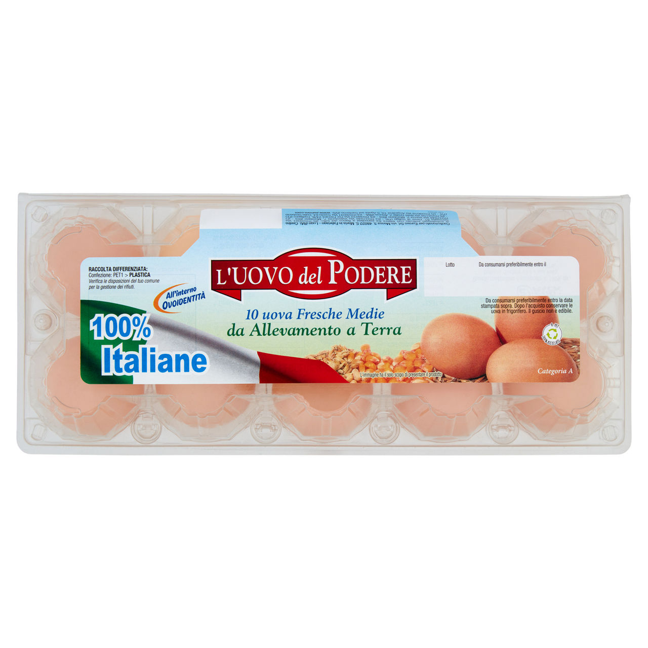 Uova medie fresche da allevamento a terra 10 pz