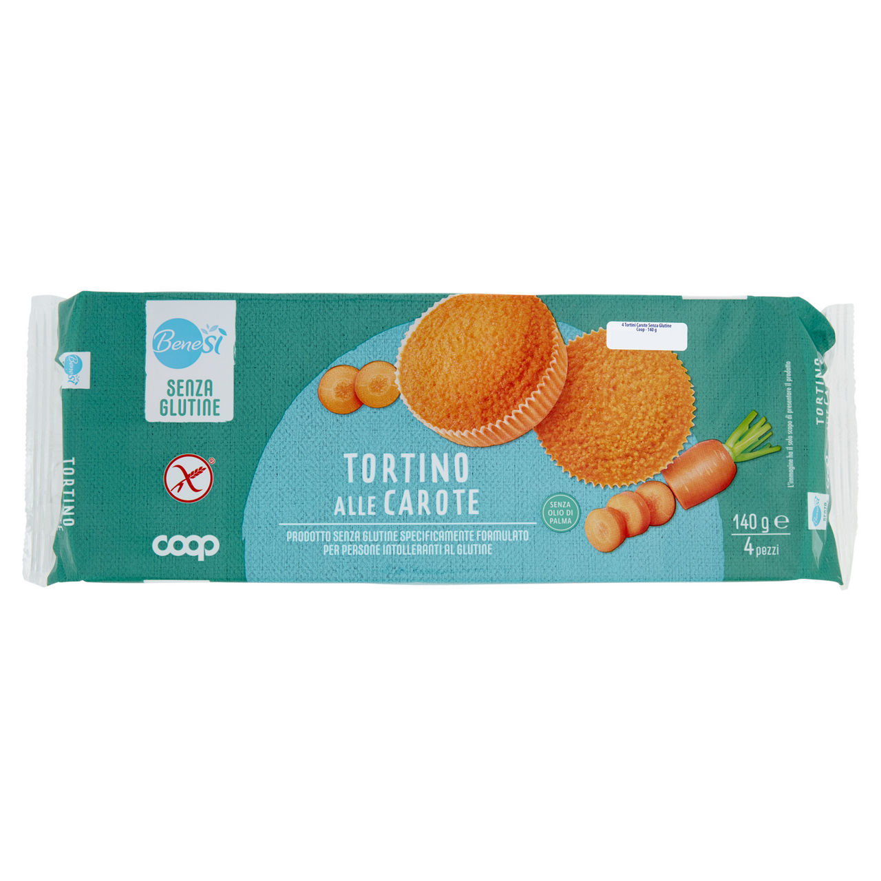 Tortino alle carote senza glutine benesi' coop g4x35 g 140