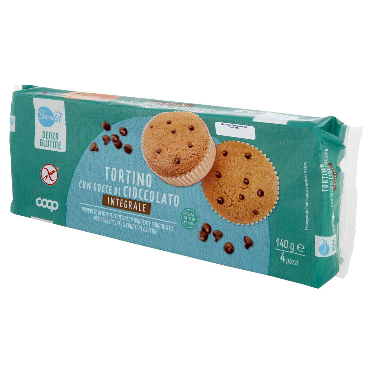 Tortino senza glutine integrale con gocce cioccolato benesì coop (g4x35) g 140 - Immagine 61
