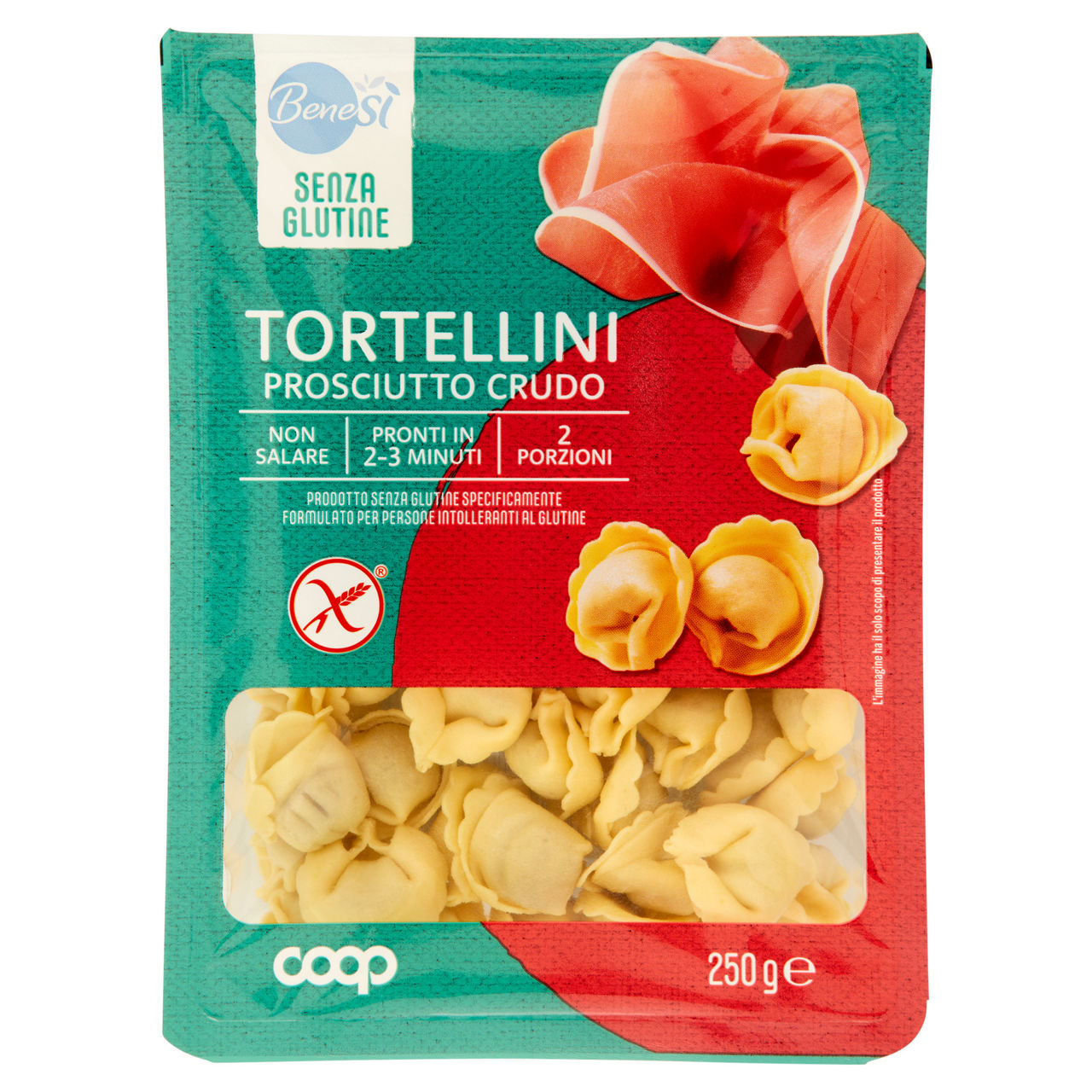 Tortellini con prosciutto senza glutine bene si' coop g 250