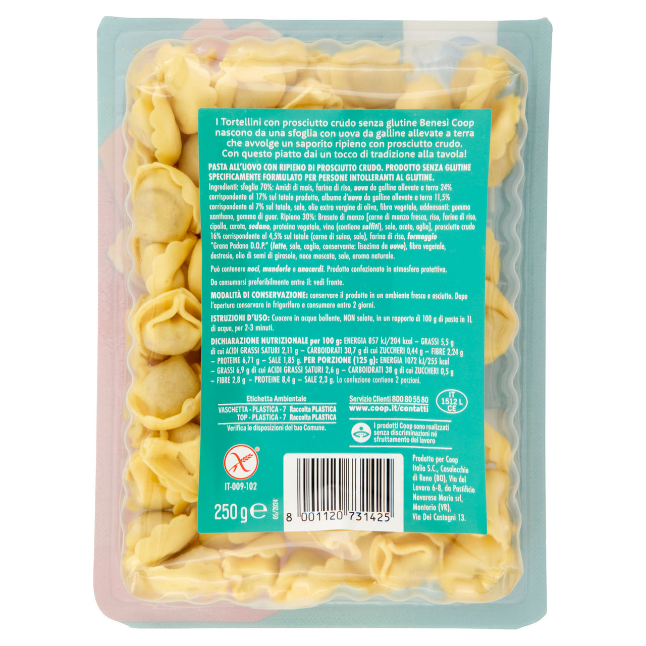 Tortellini con prosciutto senza glutine bene si' coop g 250 - Immagine 11