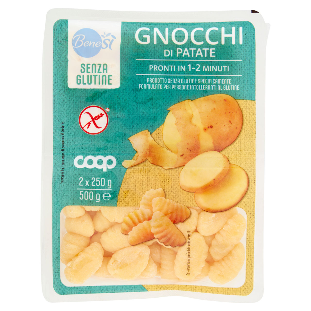 Gnocchi di patate senza glutine bene si' g 2x250 g 500 - Immagine 01