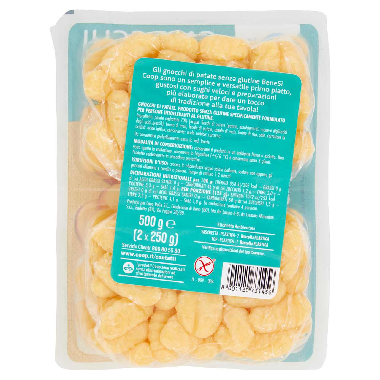 Gnocchi di patate senza glutine bene si' g 2x250 g 500 - Immagine 41