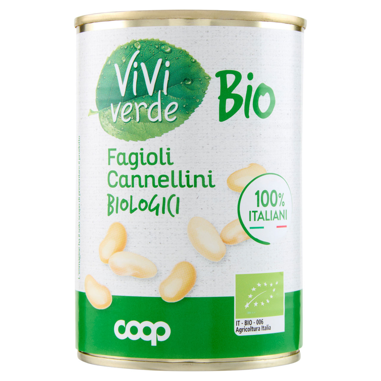 Cannellini bio vivi verde coop lattina g 400 sg g 250 - Immagine 01