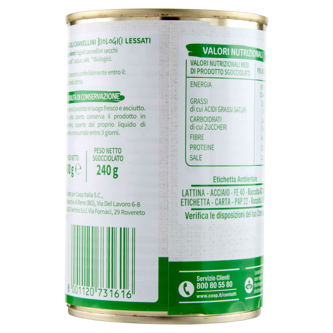 Cannellini bio vivi verde coop lattina g 400 sg g 250 - Immagine 51
