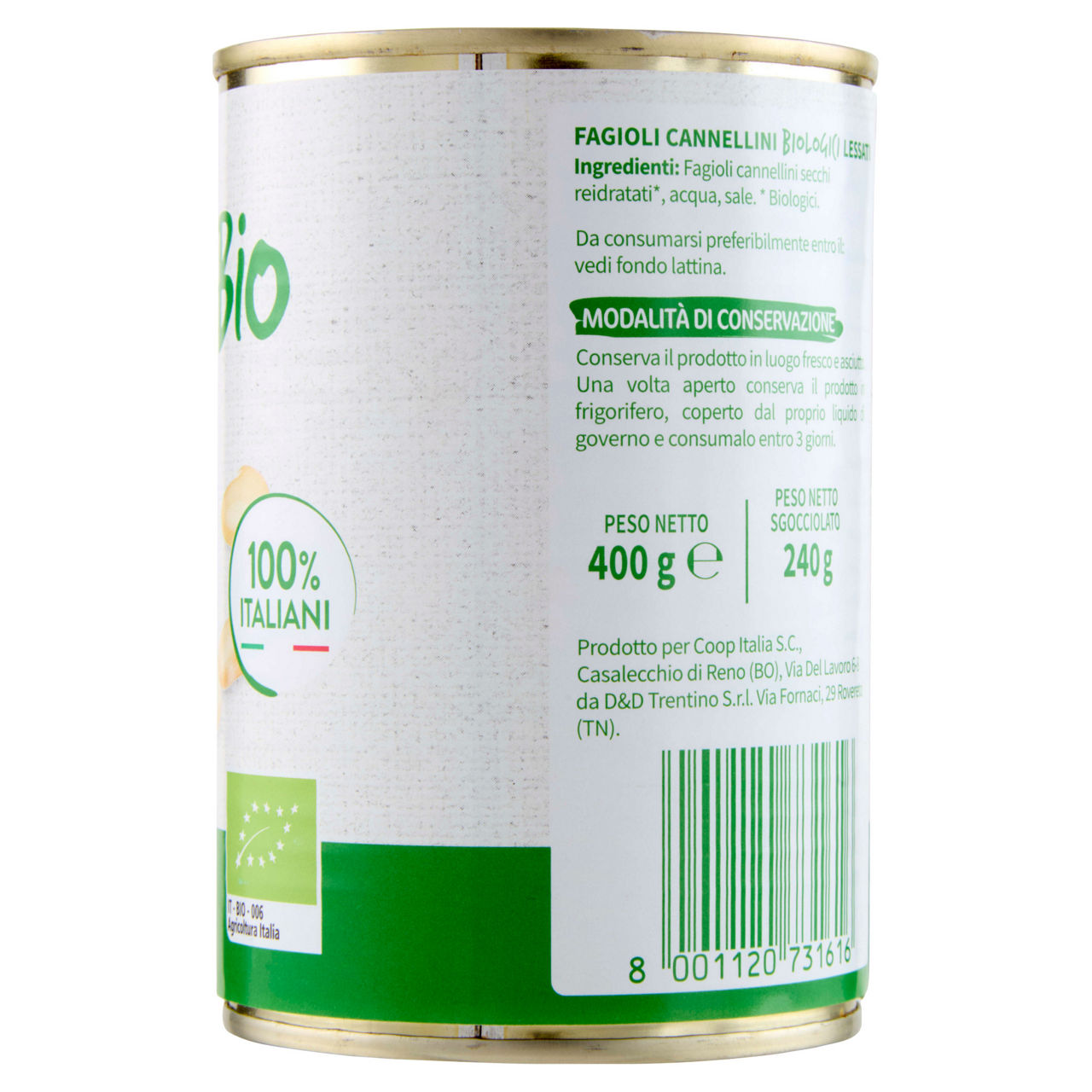 Cannellini bio vivi verde coop lattina g 400 sg g 250 - Immagine 31