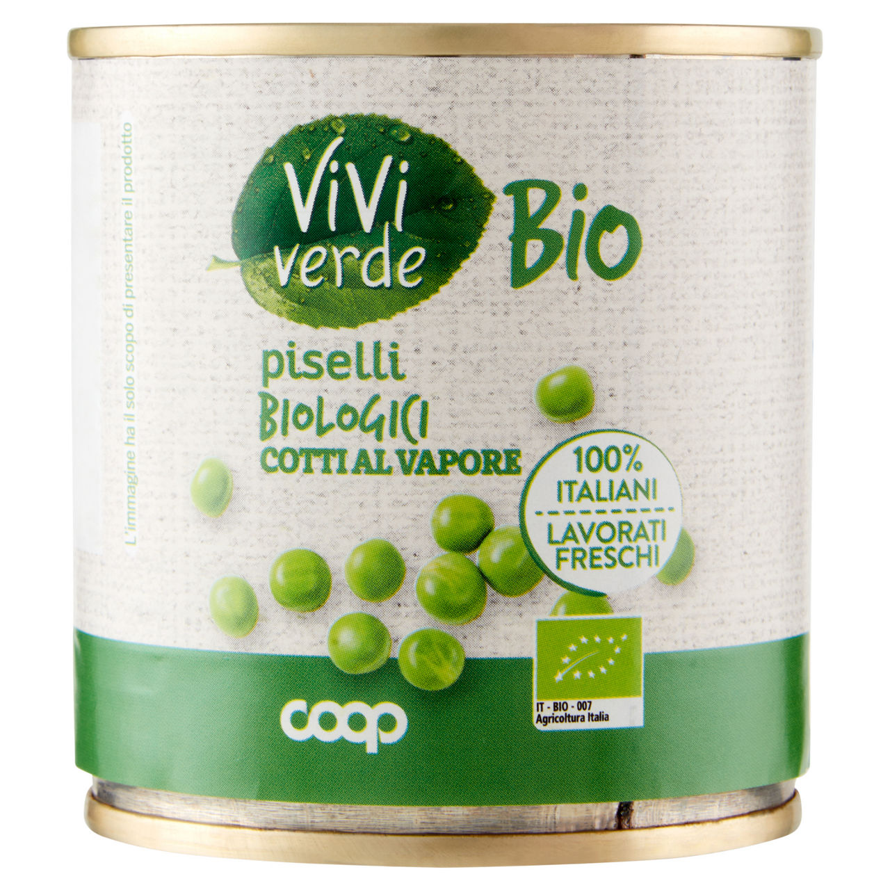Piselli vivi verde bio coop g 160 peso sgocciolato g140 - Immagine 01