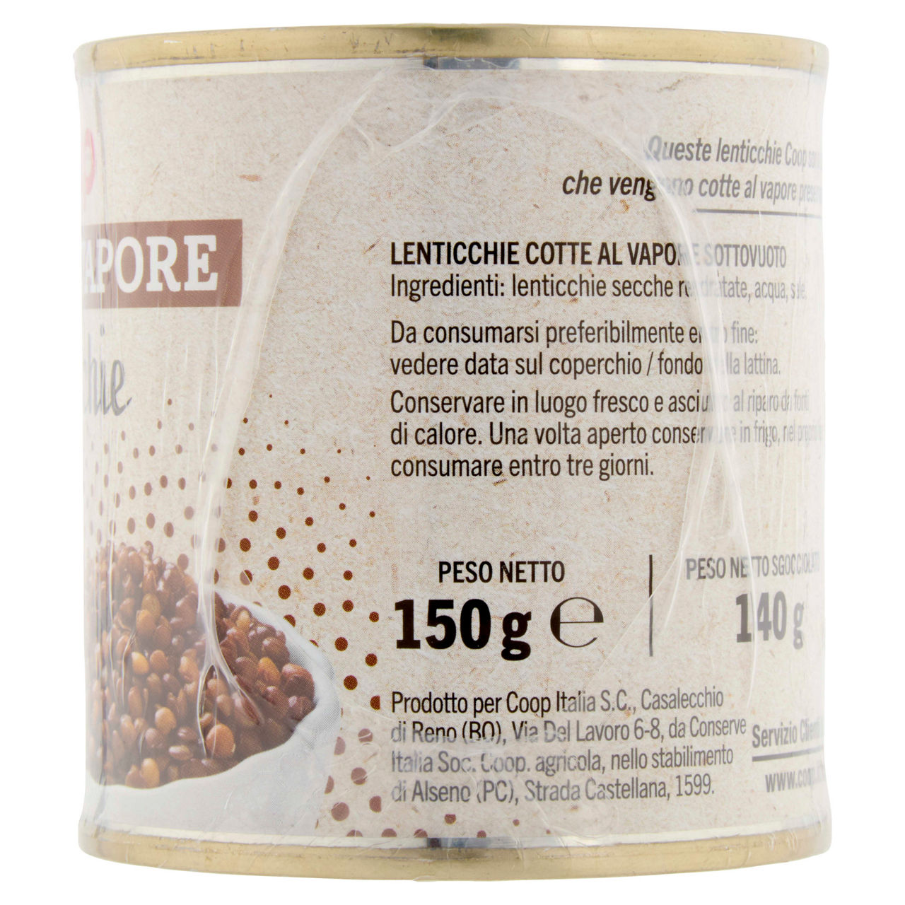 Lenticchie cotte al vapore coop cluster lattina 150x3 g - Immagine 41