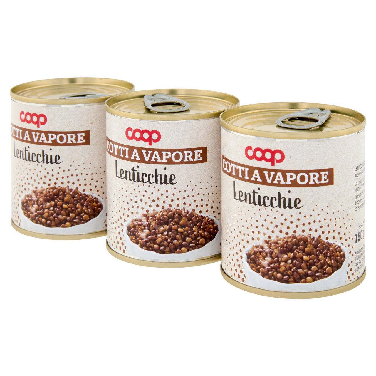 Lenticchie cotte al vapore coop cluster lattina 150x3 g - Immagine 61