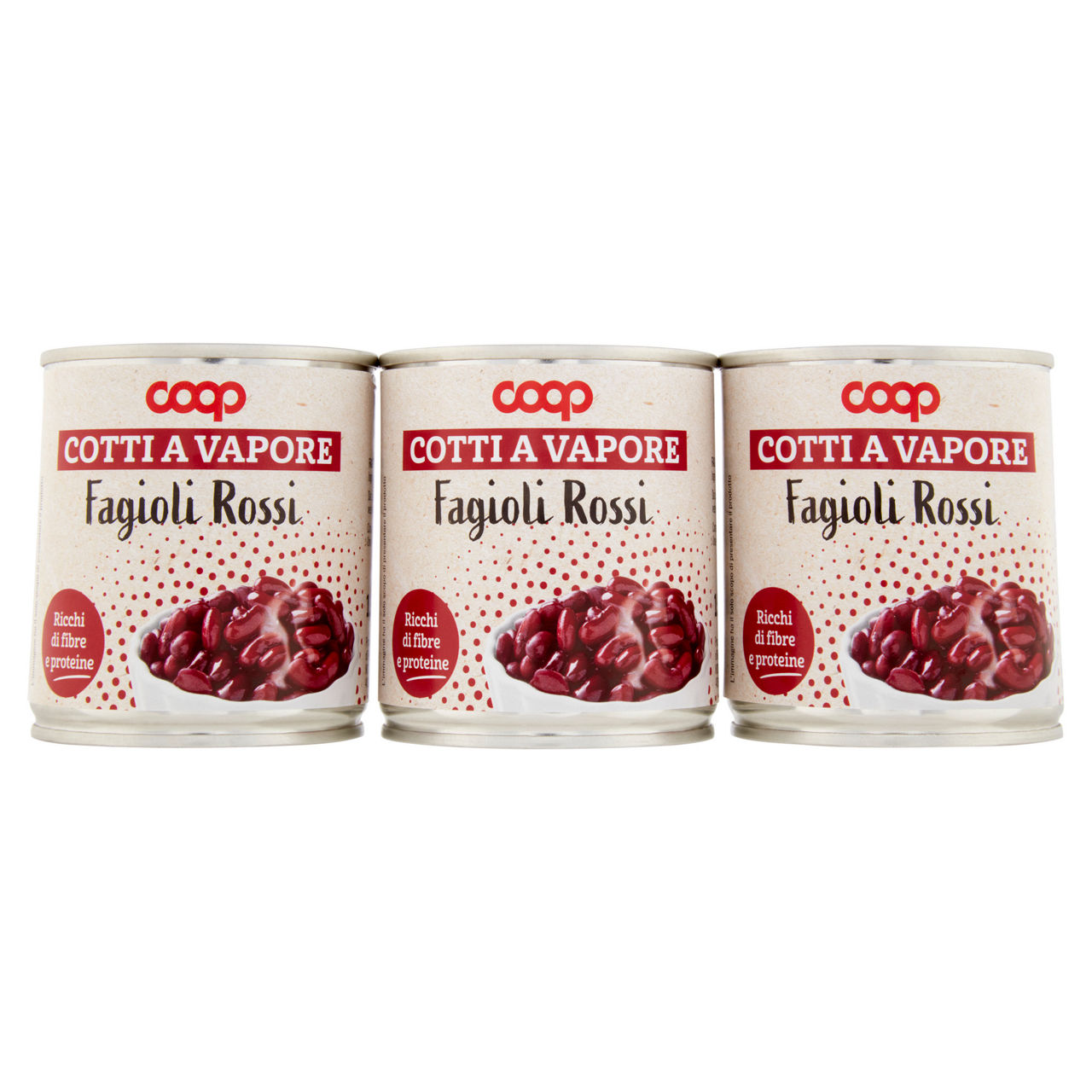 Fagioli rossi cotti al vapore coop cluster lattina 150x3 g sgocc 140x3 - Immagine 01