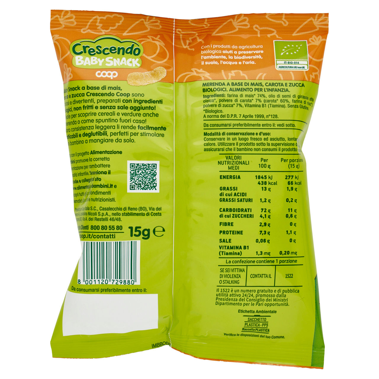Snack mais carota e zucca coop crescendo g15 - Immagine 11