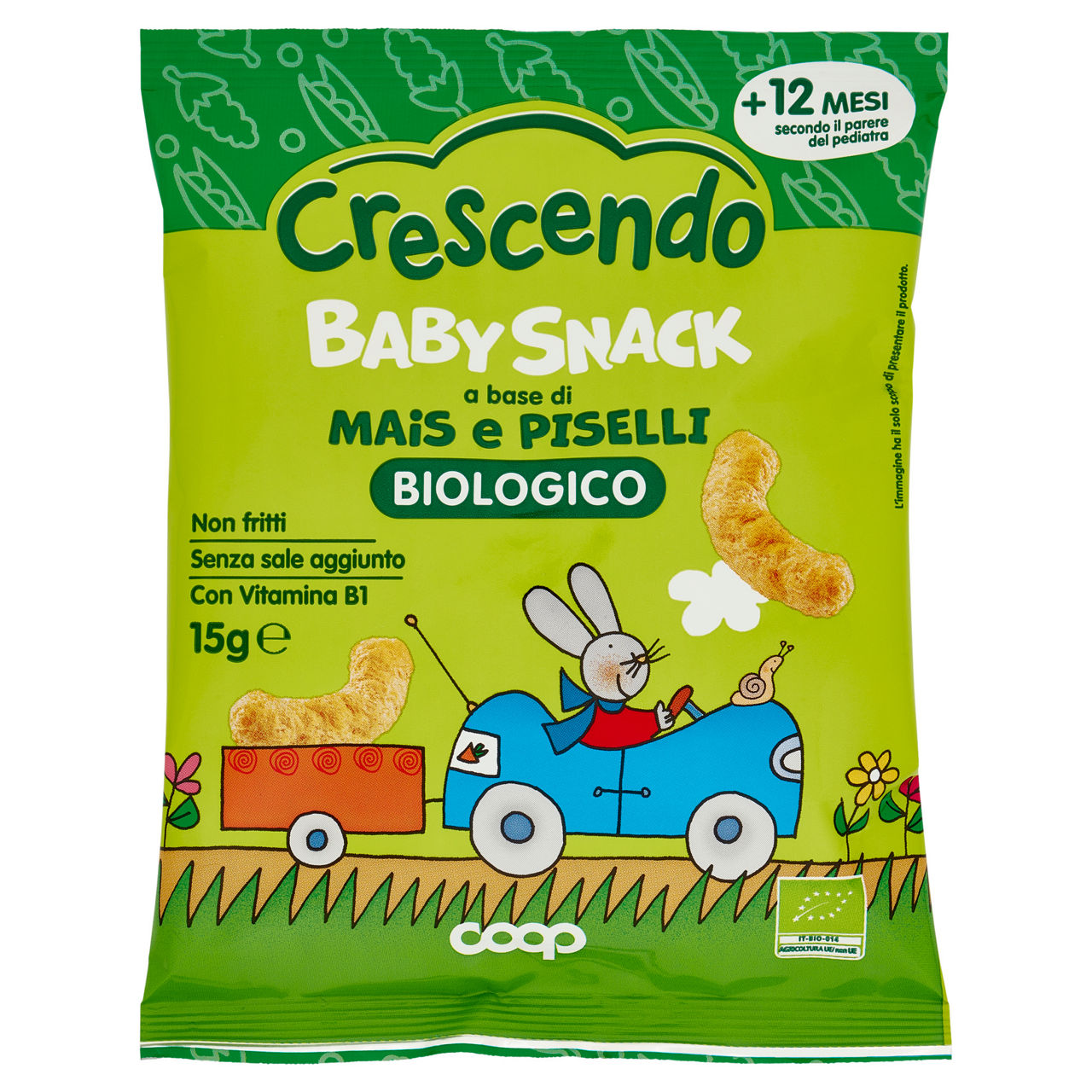 Snack mais dolce, piselli coop crescendo g15