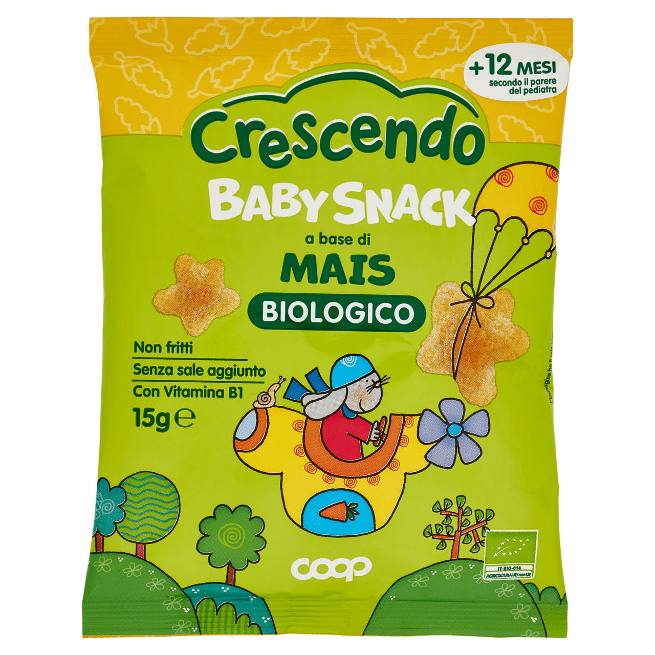 Baby snack a stella a base di mais bio 15 gr
