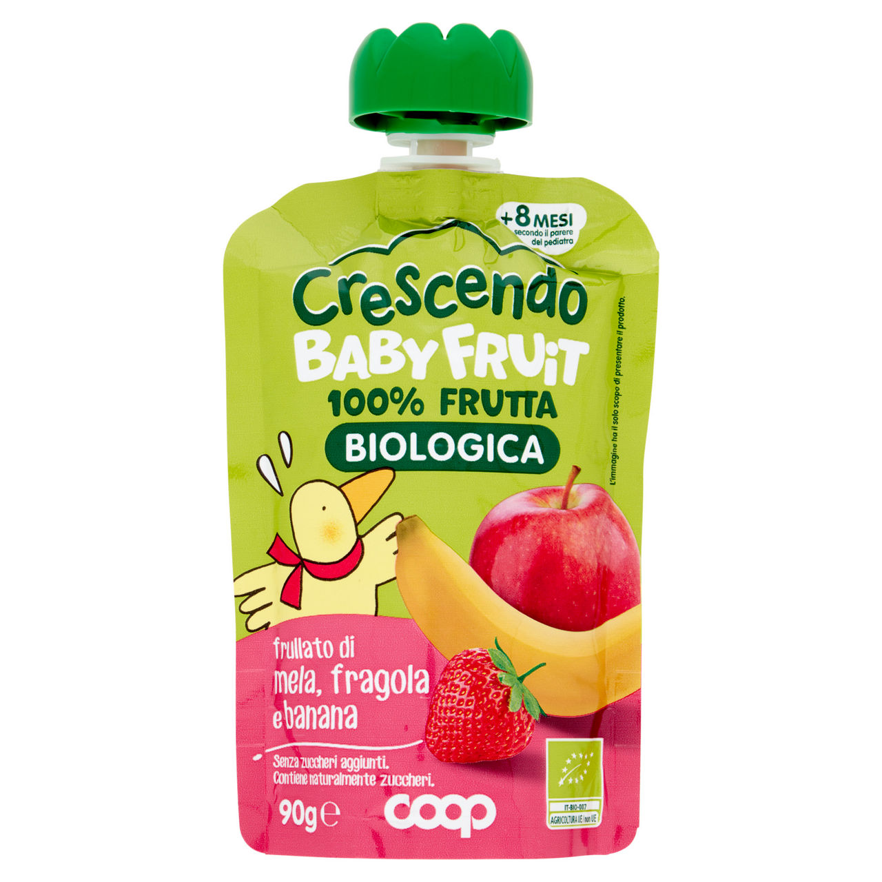 Pouche di frutta bio di mela fragola e banana 90 gr - Immagine 01