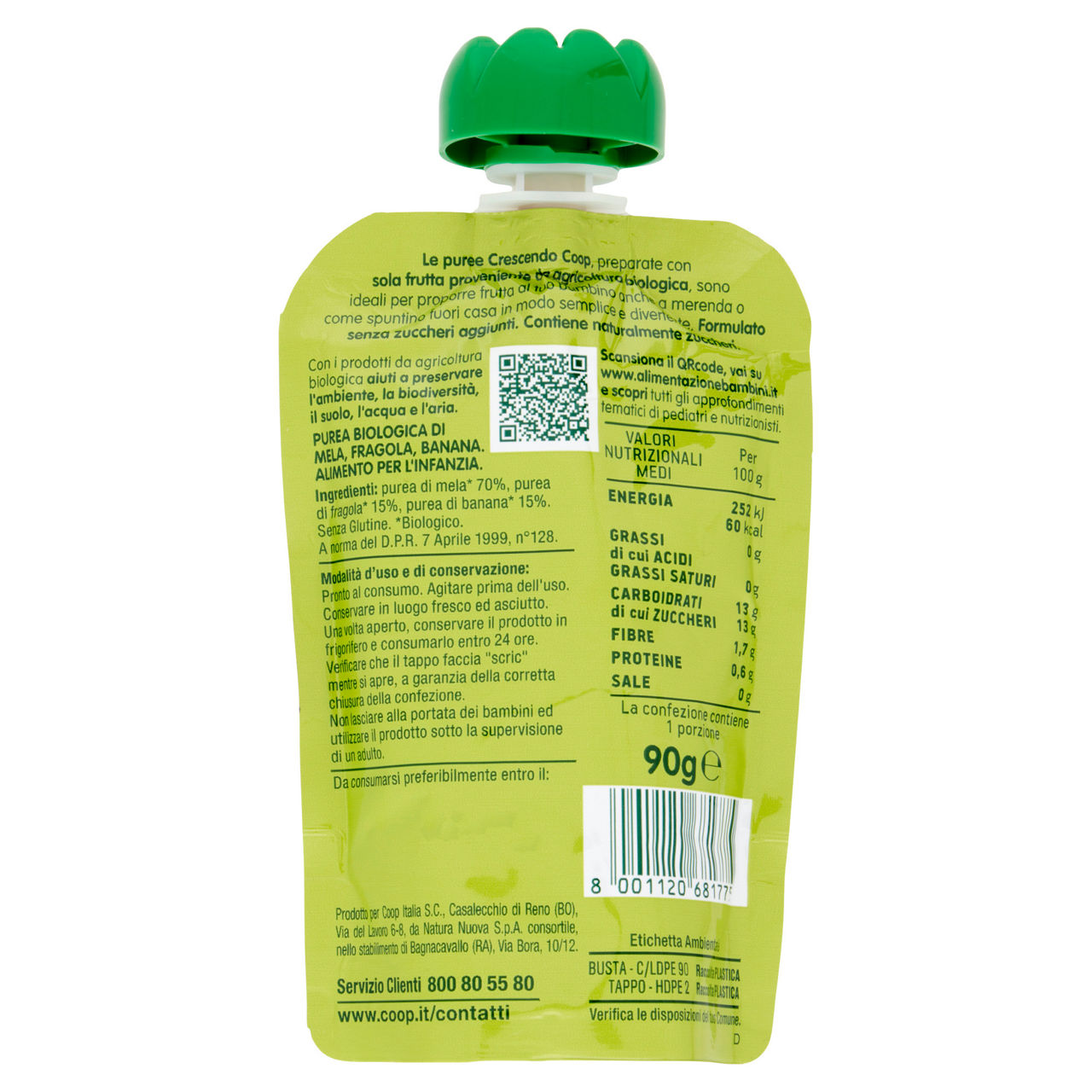Pouche di frutta bio di mela fragola e banana 90 gr - Immagine 41