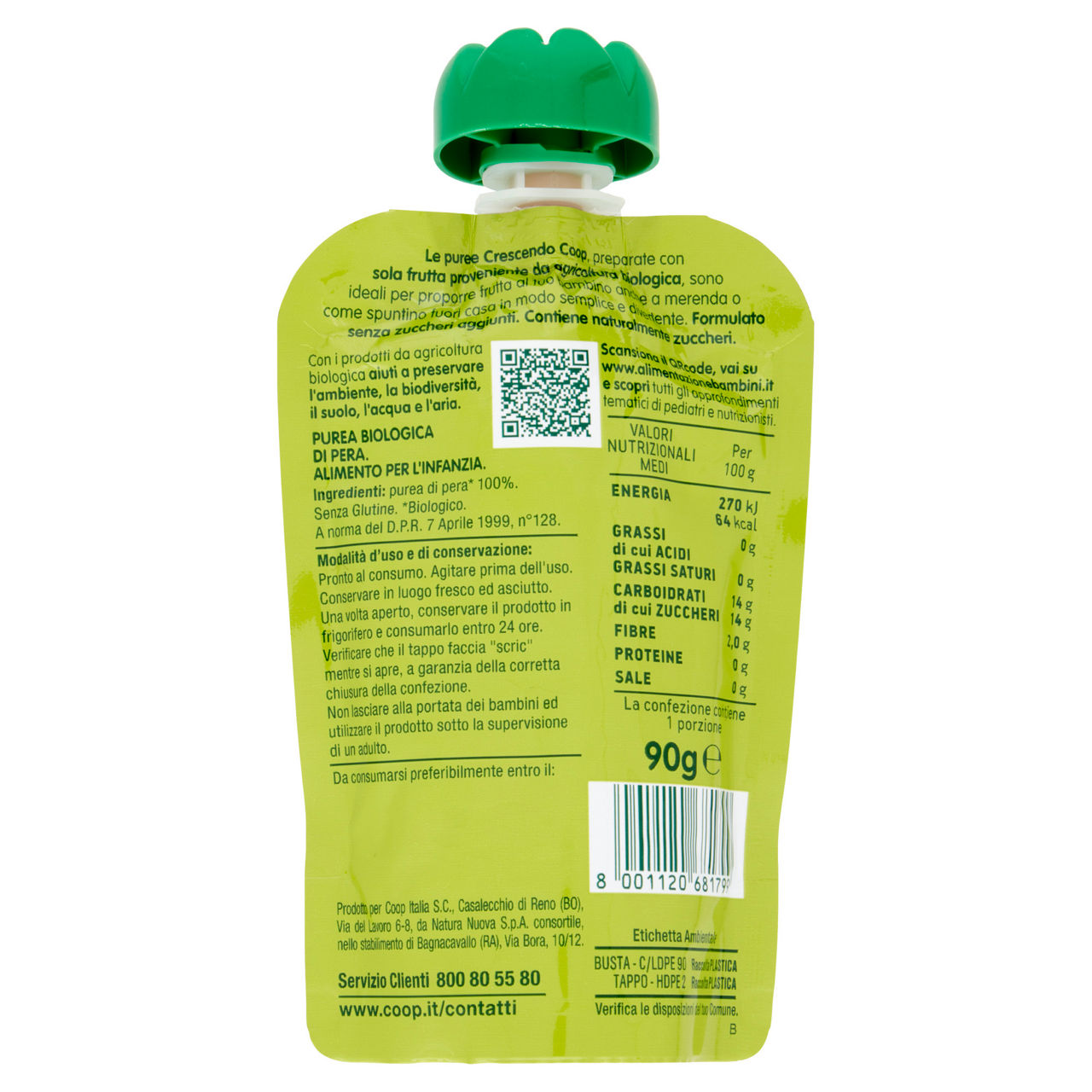 Pouche di frutta bio di pera 90 gr - Immagine 11