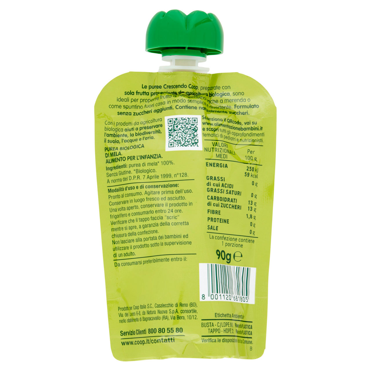 Pouche di frutta bio di mela 90 gr - Immagine 31