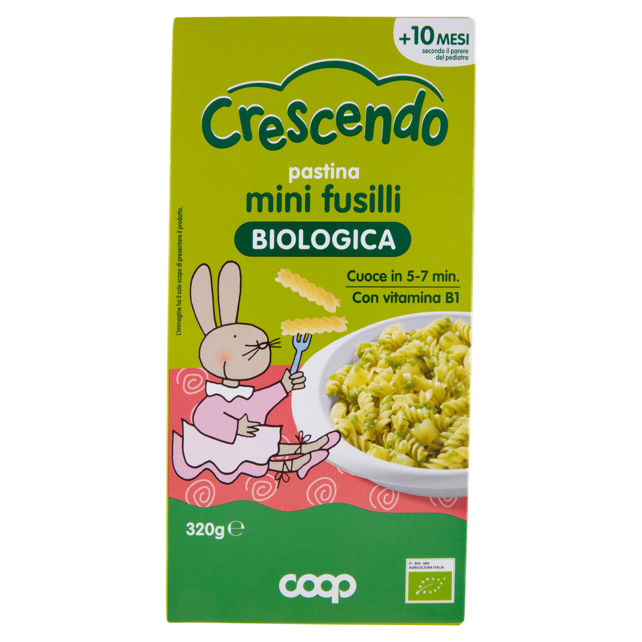 Pastina di semola di grano duro bio mini fusilli coop crescendo g  320 - Immagine 01