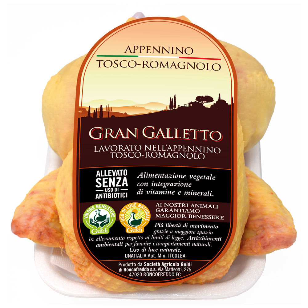 Gran galletto eviscerato