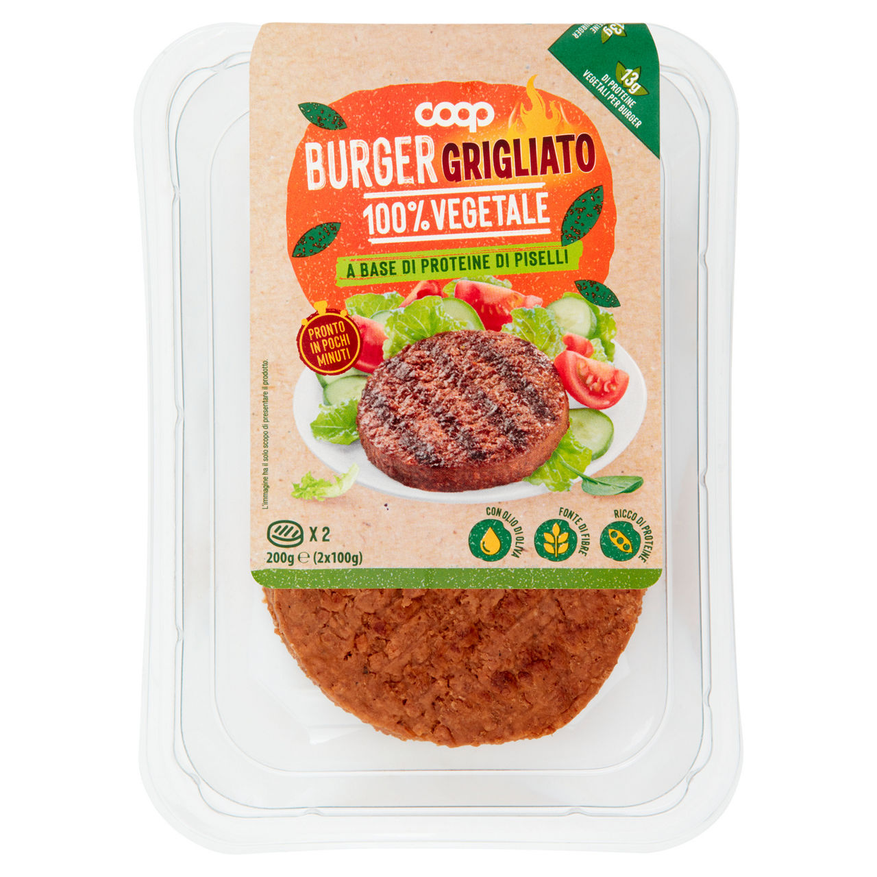Burger vegetale grigliato 2 pz 200 gr - Immagine 01