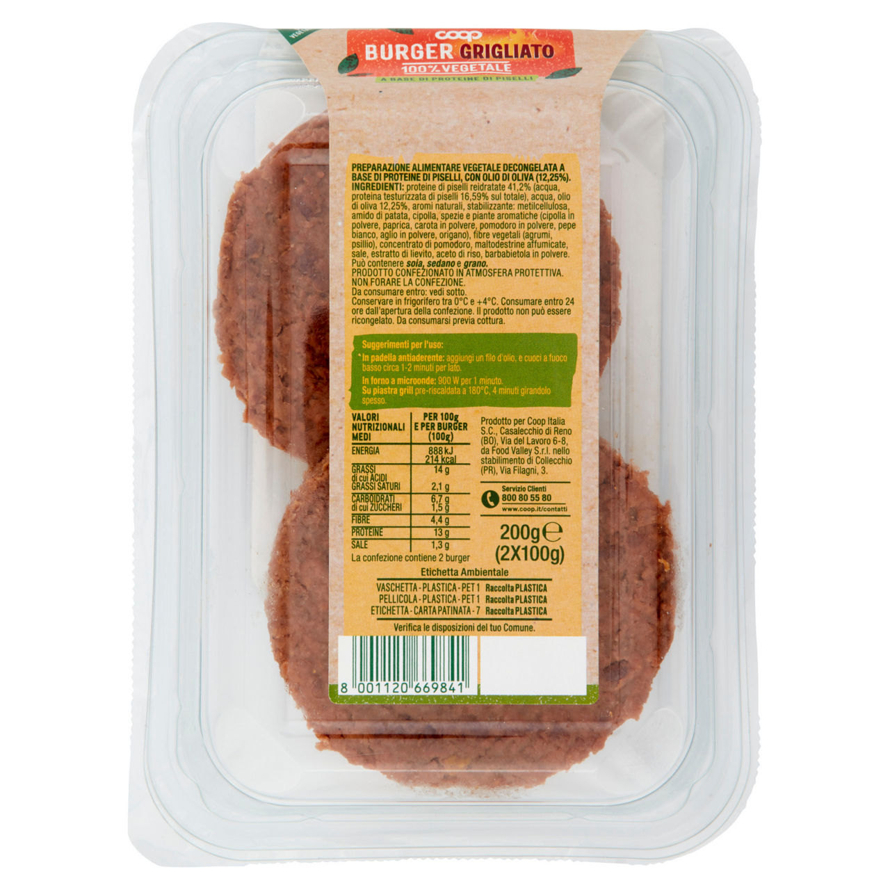Burger vegetale grigliato 2 pz 200 gr - Immagine 11