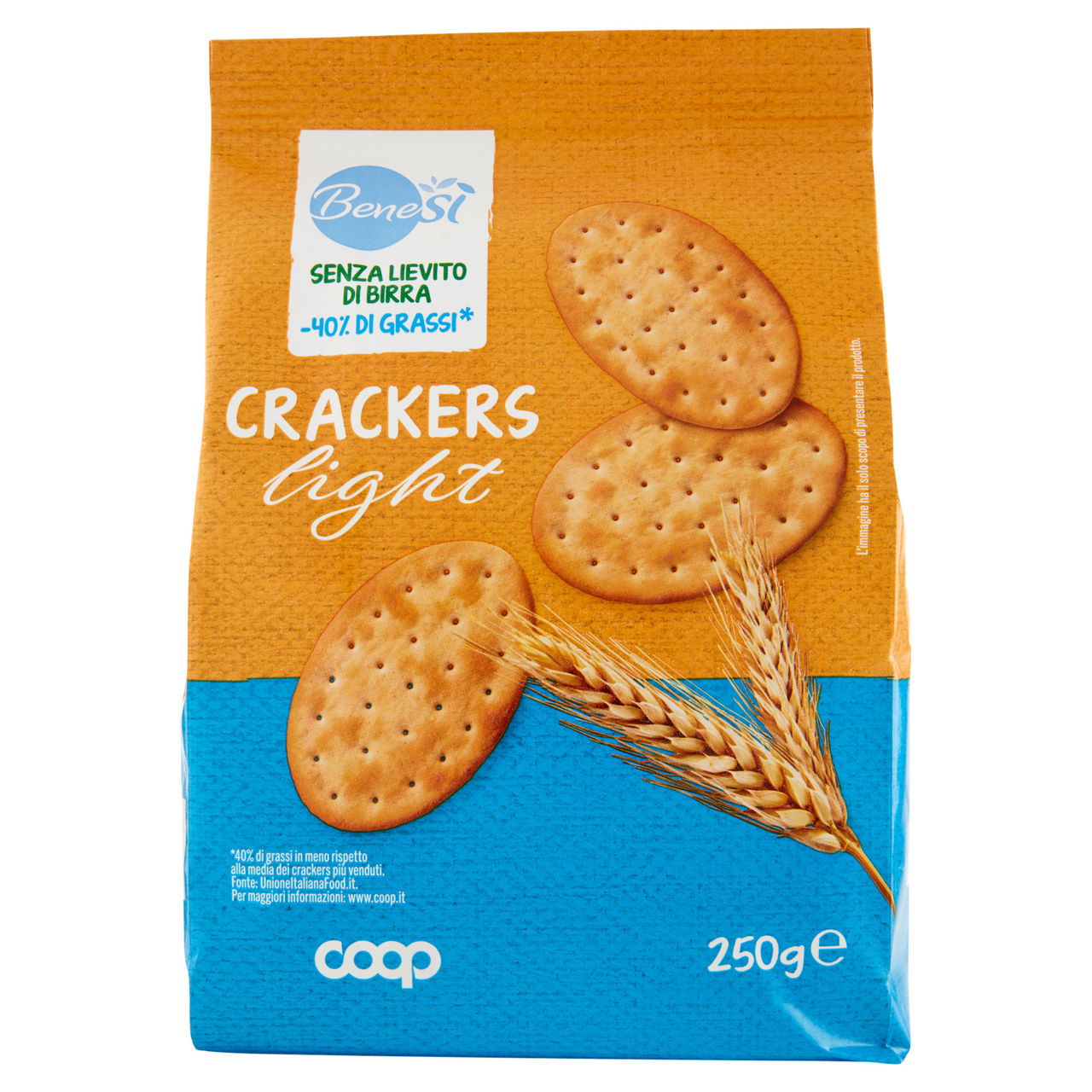 Crackers light (senza lievito e pochi grassi) benesì coop g250 - Immagine 01